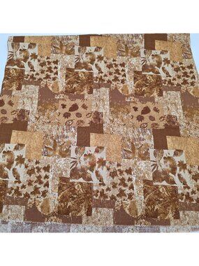 Falling Leaves Hancock Fabric Autumn Leaf Patchwork Brown & Gold Cotton 1 Yard
